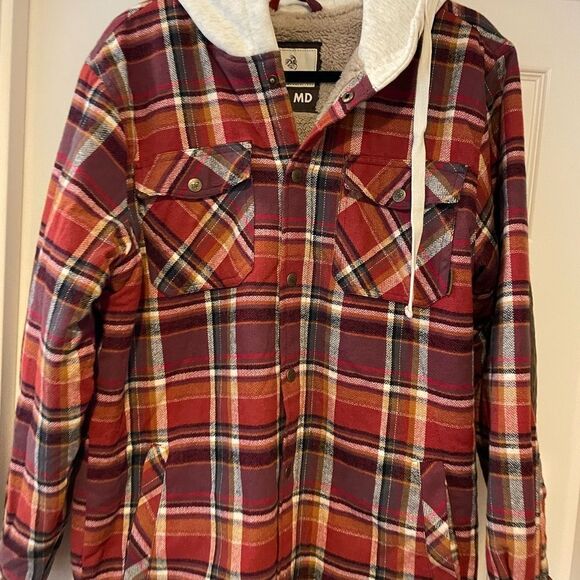 Legendary Whitetails Men’s Sherpa Flannel Hooded Autumn Colors Jacket M - Picture 3 of 16